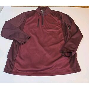 Callaway 1/4 Quarter Zip Pullover Mens XL Maroon/Burgundy Mock Neck POCKETS EUC